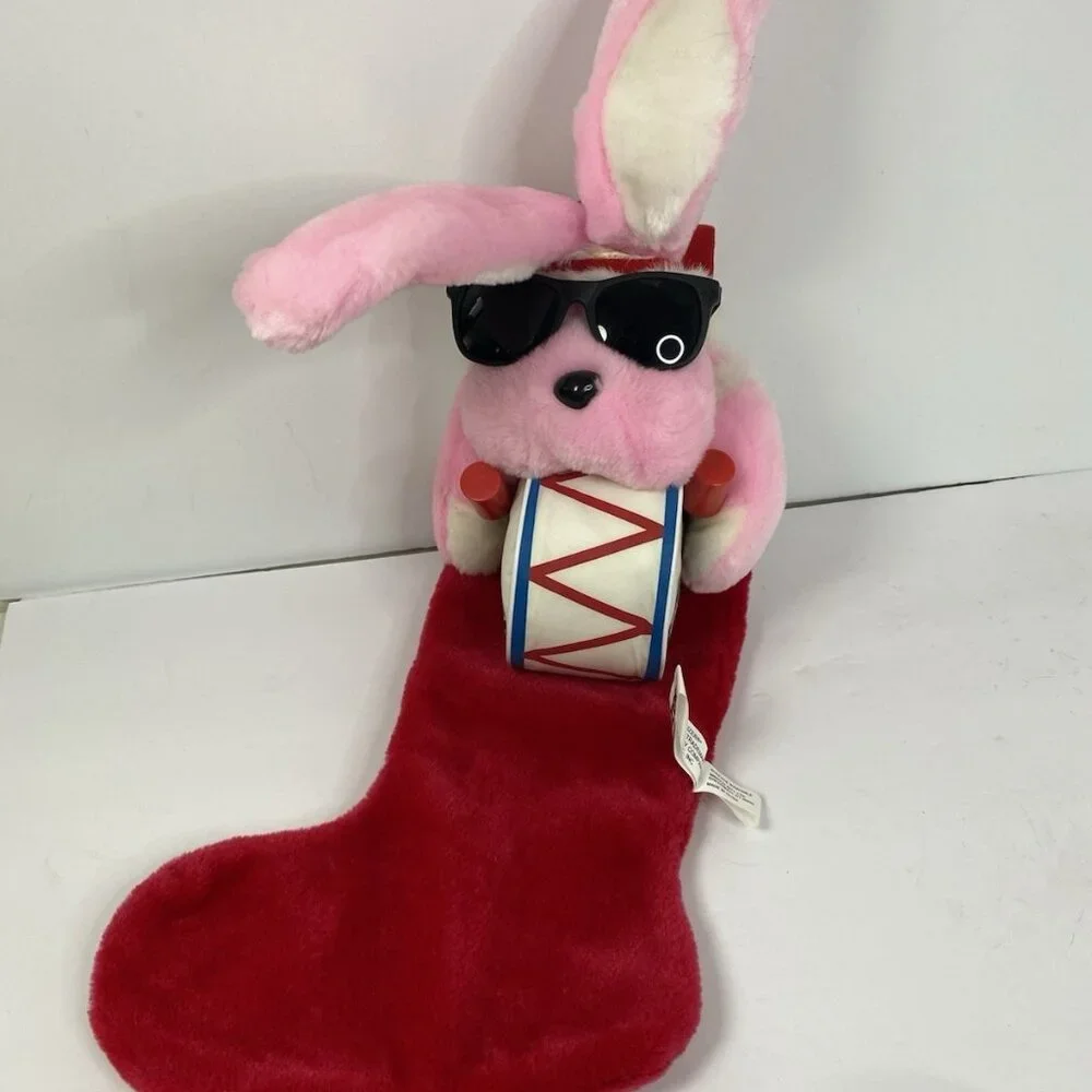 1993 Energizer Pink Bunny Christmas Stocking‎ Holiday Decor Vintage Advertising